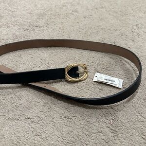 Banana Republic Black Belt with Gold Buckle